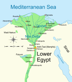 Map Egyptian Delta/Goshen Pi-Tom (Pi-Ramoses), Lower Egypt & Ankh-Tawi